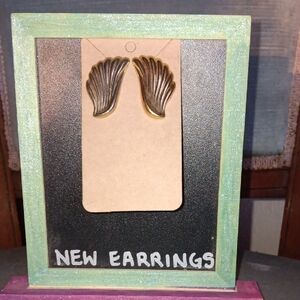 Vintage Gold Plated Wing Earrings